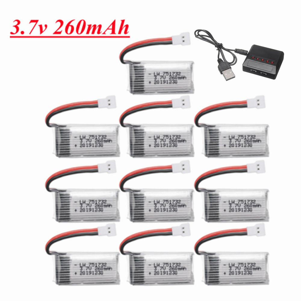 Top Rc Hobby Mini Xcub - H8 H36 Batterij 3.7V 260Mah Lipo